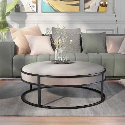 39.5" Greenbank Round Cushioned Ottoman - HOMES: Inside + Out - Image 3
