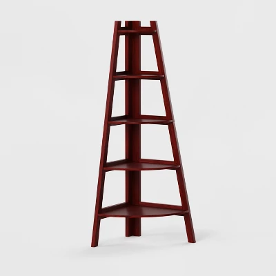 63.25" Lynch 5 Shelf Corner Bookcase - HOMES: Inside + Out - Image 2