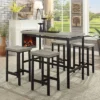 5pc Kaystone Curved Seats Counter Dining Table Set Gray/Black - HOMES: Inside + Out