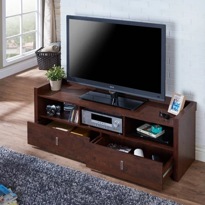 Flatcar Multi Functional Storage TV Stand For TVs Up To 65" Vintage Walnut - HOMES: Inside + Out - Image 8