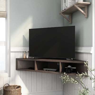 Tybo Open Shelves Corner Floating Console Fits Tv's Up To 50" - HOMES: Inside + Out - Image 6