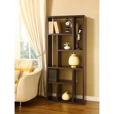 71" Stanza 9 Shelf Bookcase Canyon Cappuccino - HOMES: Inside + Out - Image 2