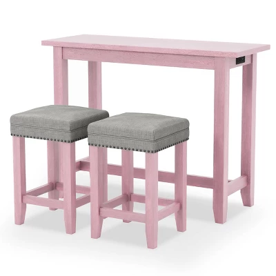 3pc Rockland Dining Set With USB Plug Antique Pink - HOMES: Inside + Out - Image 3