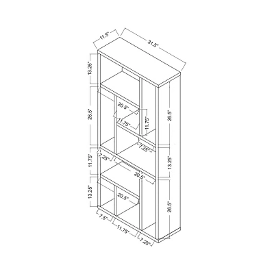 71" Stanza 9 Shelf Bookcase Canyon Cappuccino - HOMES: Inside + Out - Image 3