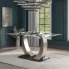 Langton Glass Top Dining Table Silver/Black - HOMES: Inside + Out