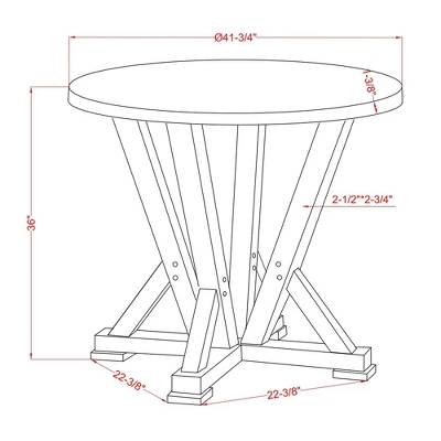 41" Naxti Rustic Round Counter Height Table Light Oak/Antique White - HOMES: Inside + Out - Image 5