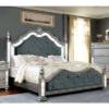 California King Divito Traditional Mirror Trim Bed Silver - HOMES: Inside + Out