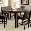 HOMES: Inside + Out Bailey II Marble Top Counter Height Dining Table - Black