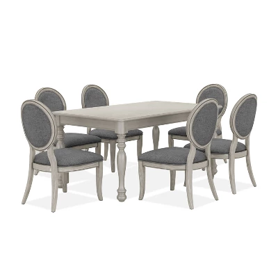 7pc Gordon Transitional Dining Set Antique White/Gray - HOMES: Inside + Out - Image 5