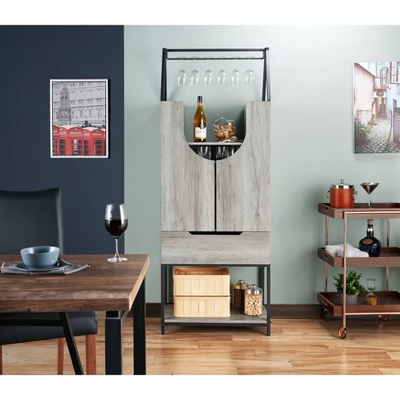 Meluse Multi Storage Wine Cabinet Vintage Gray - HOMES: Inside + Out - Image 5