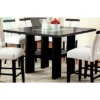 Stevenson Glass Insert Open Shelf W/Led Lights Counter Dining Table Black - HOMES: Inside + Out
