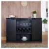 Rosio Transitional Criss Cross Wine Storage Dining Buffet Black - HOMES: Inside + Out