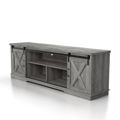 Clander Barn Door TV Stand For TVs Up To 70" Vintage Gray Oak - HOMES: Inside + Out - Image 4