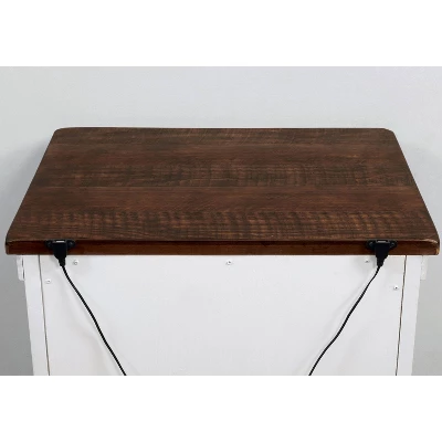 3pc Willow Rustic Bedroom Set With 2 Nightstands Distressed White/Walnut - HOMES: Inside + Out - Image 6