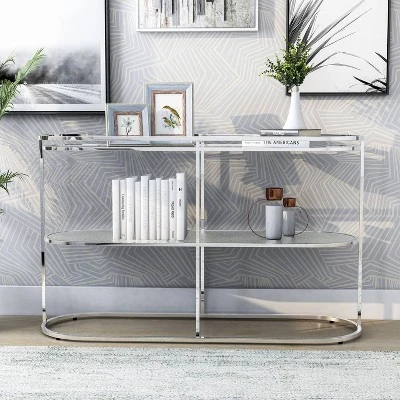 Yarmuth Glam 1 Shelf Sofa Table Chrome - HOMES: Inside + Out - Image 2