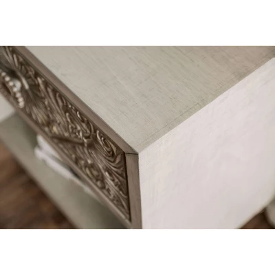 Del Grande USB Outlet Nightstand Antique White/Beige - HOMES: Inside + Out - Image 2