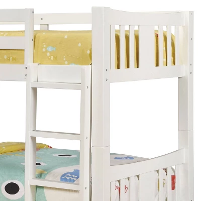 HOMES: Inside + Out Twin Over Twin Kids' Clare Bunk Bed White - IoHOMES - Image 2