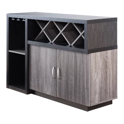 Alsco Buffet Server With Wine Rack Distressed Gray/ Light Oak - HOMES: Inside + Out - Image 3