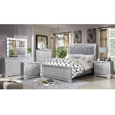 6pc Tenaya Bedroom Set Silver/Gray - HOMES: Inside + Out