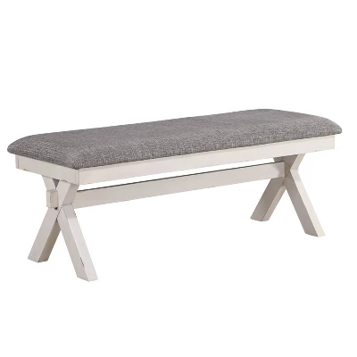 6pc Arga Solid Wood Dining Set Gray/Antique White - HOMES: Inside + Out - Image 4