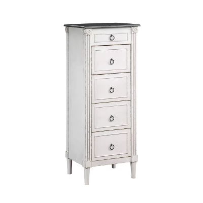 Magg 4 Drawer Jewelry Chest With Flip Up Mirror Antique White/Antique Gray Two Tone - HOMES: Inside + Out - Image 3