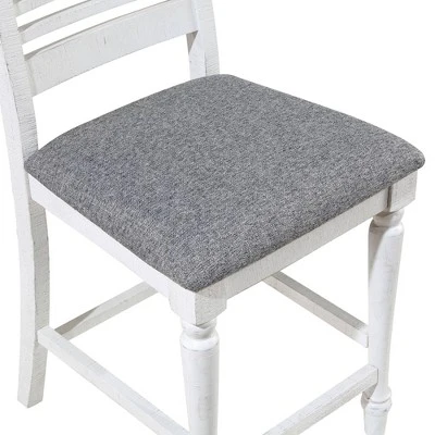 5pc Cambrien Rustic Farmhouse Counter Height Dining Set Antique White/Gray - HOMES: Inside + Out - Image 3