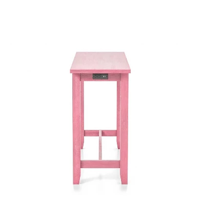 Rockland Counter Height Table With USB Port Antique Pink - HOMES: Inside + Out - Image 2