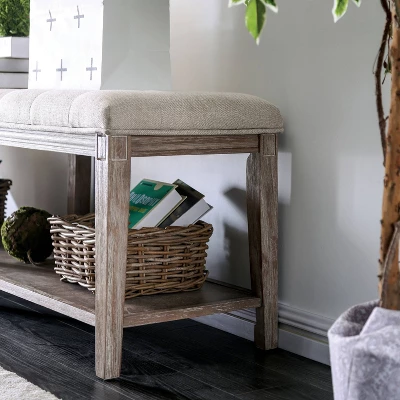 Wixam Tufted Bench Beige/Brown - HOMES: Inside + Out - Image 4