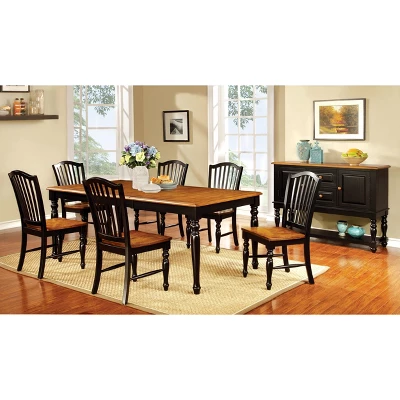 Set Of 2 Jameson Country Style Wooden Chair Black/Oak - HOMES: Inside + Out - Image 2