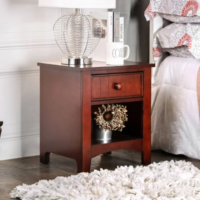 Mereu 1 Drawer Nightstand Cherry - HOMES: Inside + Out - Image 2