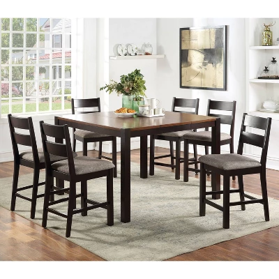 54" Ulmar Square Counter Height Extendable Dining Table With Butterfly Leaf Dark Oak/Espresso - HOMES: Inside + Out - Image 4