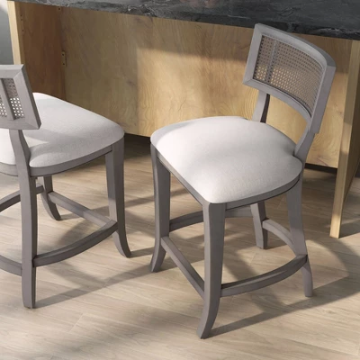 Roben Woven Cane Back Counter Height Barstools - HOMES: Inside + Out - Image 3