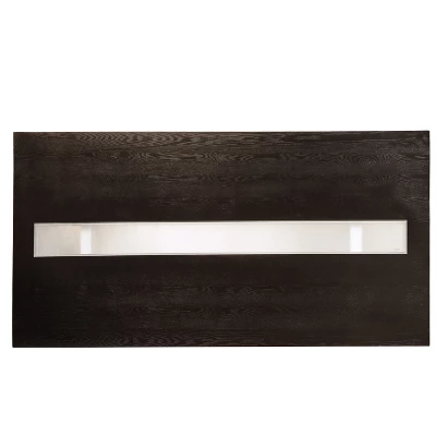 7pc Stevenson Glass Insert Open Shelf W/Led Lights Dining Table Set Black - HOMES: Inside + Out - Image 2