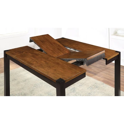 54" Ulmar Square Counter Height Extendable Dining Table With Butterfly Leaf Dark Oak/Espresso - HOMES: Inside + Out - Image 3