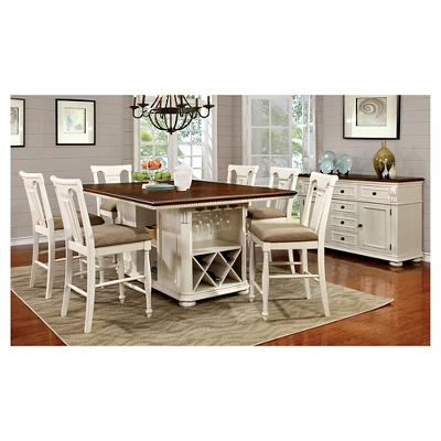 Set Of 2 Martha Country Counter Height Barstools Off-White/Red - HOMES: Inside + Out - Image 2