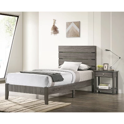 Derries Slatted Platform Bed Gray - HOMES: Inside + Out - Image 2