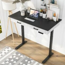 47" Losondo Transitional Height Adjustable Desk With USB Ports - HOMES: Inside + Out