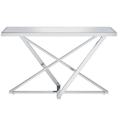 Drubeck Mirrored Rectangle Sofa Table Chrome - HOMES: Inside + Out - Image 4