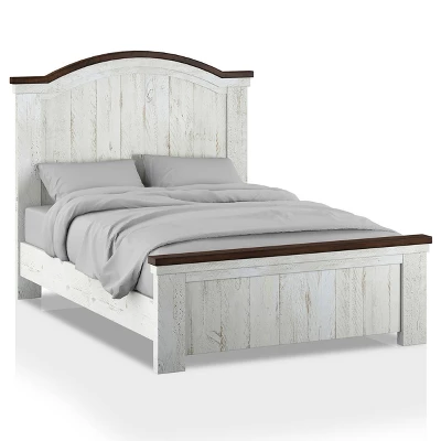 3pc Willow Rustic Bedroom Set With 2 Nightstands Distressed White/Walnut - HOMES: Inside + Out - Image 3