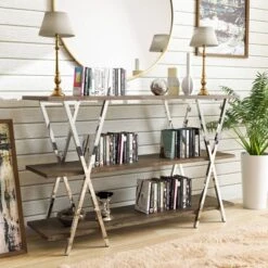 47" Seto 3 Shelf Console Table Dark Oak - HOMES: Inside + Out