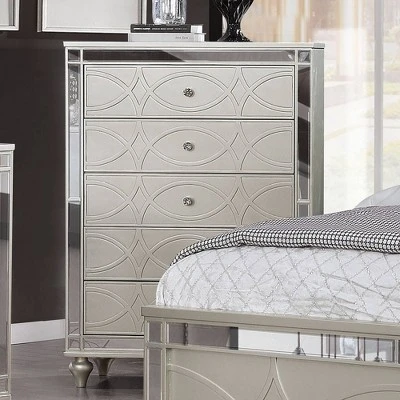 La Mesa 5 Drawer Glam Chest Silver - HOMES: Inside + Out