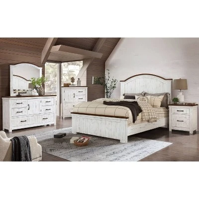 Willow Rustic 6 Drawer Dresser Distressed White/Walnut - HOMES: Inside + Out - Image 2