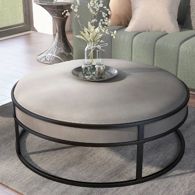 39.5" Greenbank Round Cushioned Ottoman - HOMES: Inside + Out - Image 2