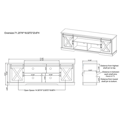Clander Barn Door TV Stand For TVs Up To 70" Vintage Gray Oak - HOMES: Inside + Out - Image 7