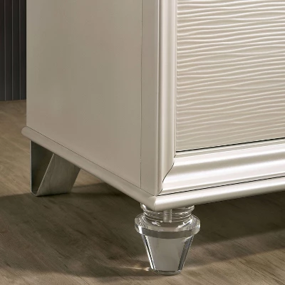 Fosset 6 Drawer Acrylic Legs Dresser Pearl White - HOMES: Inside + Out - Image 2