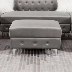 Elmhurst Glam Deep Button Tufted Ottoman - HOMES: Inside + Out