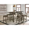 7pc Entera Extendable Counter Height Dining Table Set Dark Walnut/Chestnut/Brown - HOMES: Inside + Out