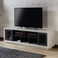 Valla Industrial TV Stand For TVs Up To 70" Black - HOMES: Inside + Out