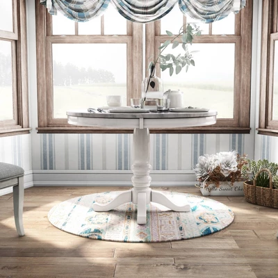Kennegad Round Dining Table White - HOMES: Inside + Out - Image 2